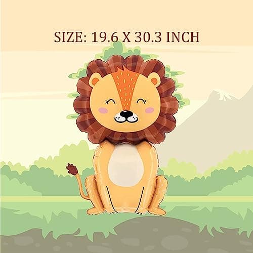 Ballon Animaux Jungle, 5 Pièces Animal Feuille D'aluminium Ballons, Decoration Anniversaire Jungle, Décoration Animaux de la Jungle pour Enfant, Garçon, Fille