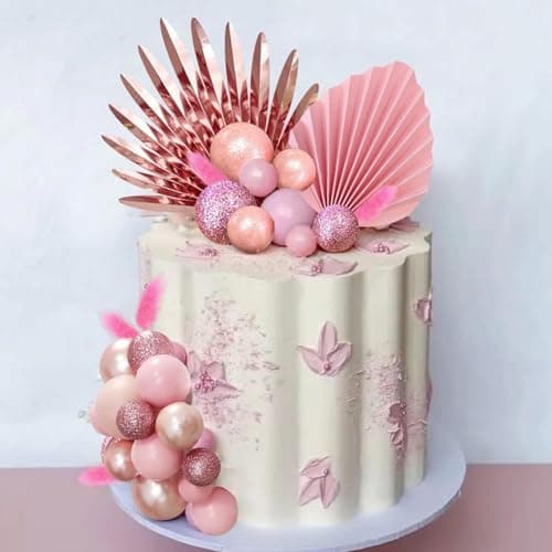 Ptyism 44 Pièces Boule Decoration Gateau,Boules de Décoration de Gâteau丨Décorations de Gâteaux pour Les Anniversaires, La Saint-Valentin, la fête des mères, etc.