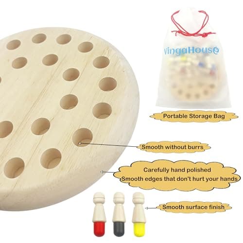 Jeux de Mémoire en Bois, Jeu Montessori 4 Ans Jeu de Plateau Jouets Éducatifs Jeux de Société Enfant Memory Chess Méliorent la Mémoire et la Cognition des Couleurs Jeu Echec Bois Cadeau pour Enfant