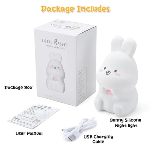 Veilleuse Enfant Bébé 9 Couleurs Veilleuse LED Ours Lampe de Chevet Enfant, Veilleuse USB Rechargeable, Silicone Veilleuse en Pour Cadeau Jouet