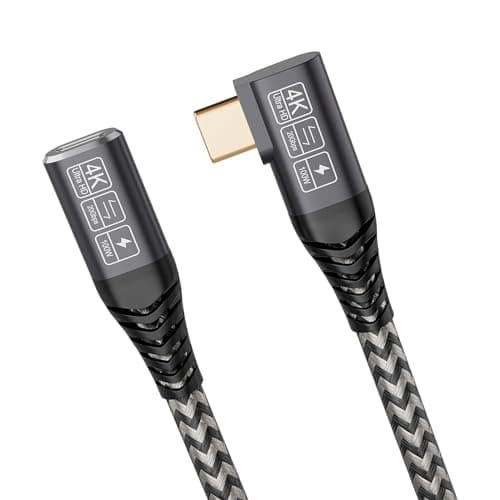 CAKOBLE rallonge usb c 1m,usb c 3.2 gen 2 20Gbps 100W/5A Rallonge USB C Mâle et Femelle Compatible USB C 3.2 4K@60Hz Cable USB C Compatible USB C Hub/Dell XPS/USB C Charger cable usb c coudé