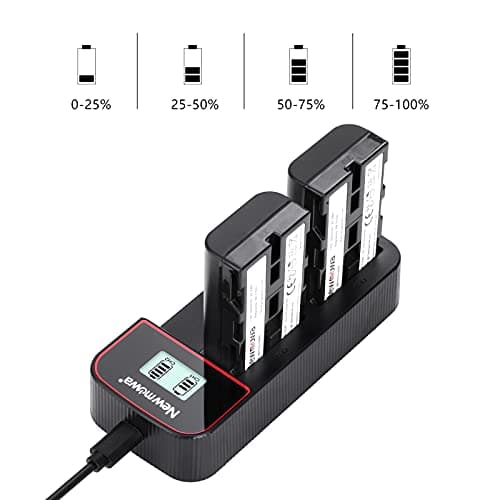 Newmowa NP-F550 Batterie de Remplacement (Pack de 2) et écran LCD Intelligent Double Chargeur USB pour Sony NP-F550 et Sony CCD-SC55 TR516 TR716 TR818 TR910 TR917