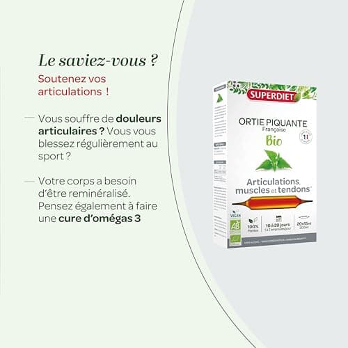 SuperDiet Ortie Piquante Bio Richesse minérale 20 ampoules de 15ml soit 300ml