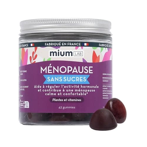 Mium Lab - Ménopause Sans Hormones Cure 21 Jours | Bouffées de Chaleur, Sueurs nocturnes, Humeur, Stress | Plantes (Gattilier, Sauge, Kudzu) & Vitamines | 42 Gummies Sans Sucre | Fabriqués en France