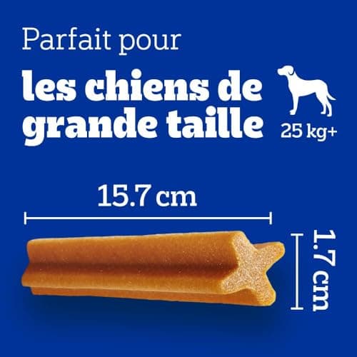 PEDIGREE DENTASTIX Sticks Dentaires pour Grand Chien +25kg - 56 Bâtonnets à Mâcher (Lot de 8 Sachets de 7 Friandises) - Hygiène Bucco-dentaire, Scientifiquement Prouvé, Nettoyage au Quotidien