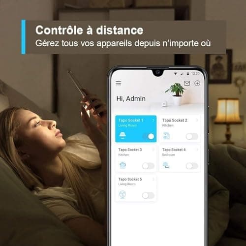 Tapo Prise Connectée WiFi, Prise Intelligente compatible avec Alexa et Google Home, 10A Type F, Contrôler le radiateur, la cafetière, la lampe à distance, aucun hub requis, Tapo P100(4-pack)