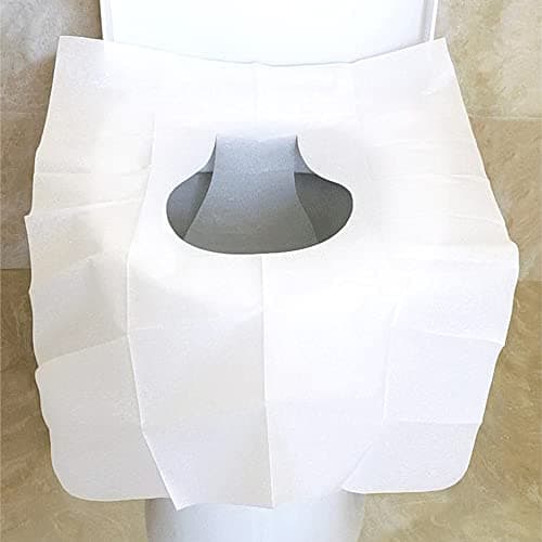 Ma Chérie Lot de 60 couvertures de siège de toilette jetables de grande taille et biodégradables avec emballage individuel pratique et discret