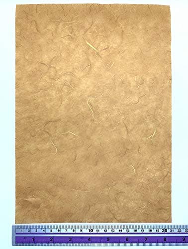 Lot de 50 feuilles de papier de mûrier naturel fin marron mélangé A4 fait à la main pour loisirs créatifs, origami, fabrication de cartes, loisirs créatifs, taille A4