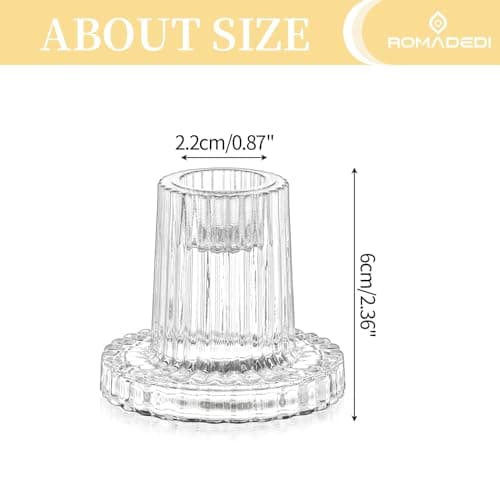 Romadedi Chandelier Bougeoir Verre Transparent - Lot de 10 Petite Bougeoir Mariage Decoratif Noel Decoration Maison Supports pour Bougies Coniques Centre de Table Salon Chambre