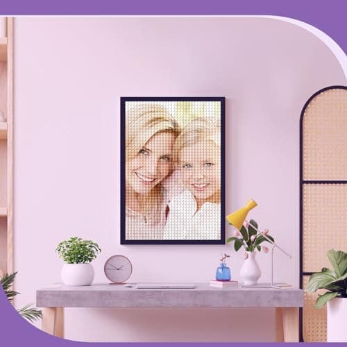 UPMALL Diamond Painting Personnalisé Photo - Custom 5D DIY Peinture Diamant Kit Complet, Full Drill Diamant Broderie Personnaliser Photos Arts Décoration de La Maison-30x30cm