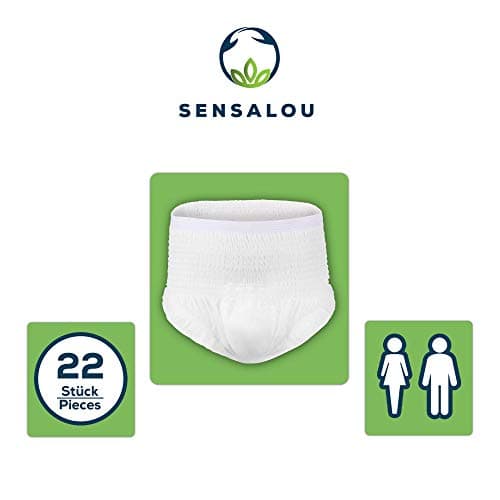 Sensalou Culotte Incontinence Adulte Homme/Femme - Pull-Ups Protection Maximale Contre les Fuites des Vessies Faibles - 22 pièces - Blanc, Taille XL
