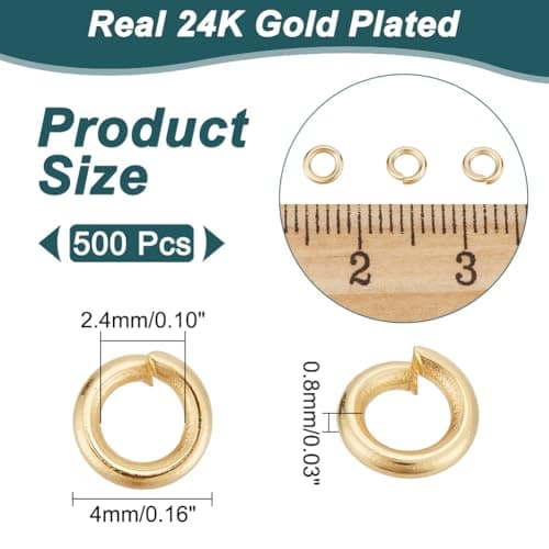 UNICRAFTALE 500 Pcs 4mm Doré en Acier Inoxydable Anneaux de Saut Ouverte Anneaux de Saute Connecteur Résultats de Bijoux pour la Fabrication de Bijoux et Projets D'Artisanat et Répaion