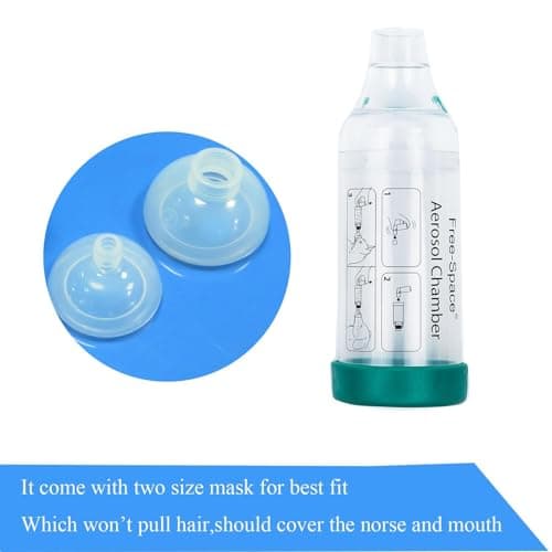 Chambre aérosol inhalateur avec indicateur de respiration - forme ronde et masque de silicone de haute qualité, espaceur pour l'asthme de chat - inclure 2 masque pour le meilleur ajustement