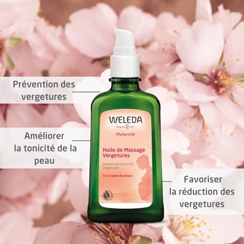 WELEDA - Huile de Massage Vergetures - Prévient et réduit l'apparition des vergetures - Pour femmes enceintes et allaitantes - NATRUE - Vegan - 100 ml
