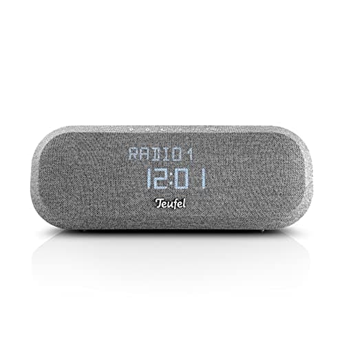 Teufel Radio One Radio-réveil HiFi et Enceinte Bluetooth, Radio Dab+/FM, Ecran d’Affichage dimmable (Light Gray)