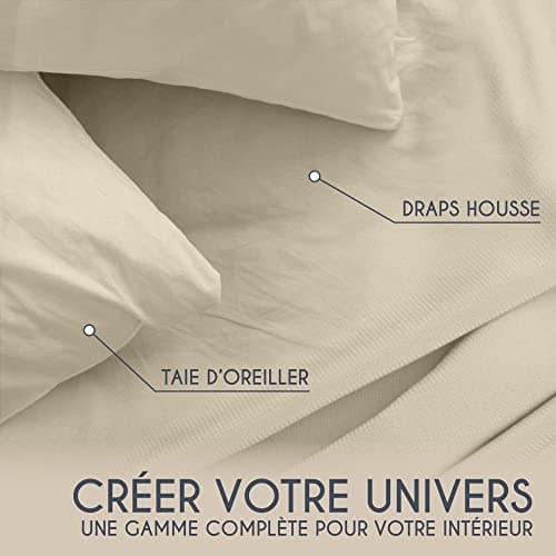 Dreamzie Taie Oreiller 50x70 Coton Renforcé (Set de 2) - Gris Clair - Tissage serré de 57 Fils/cm2 - Taie Oreiller 50 x 70 cm- Certifié Oeko Tex