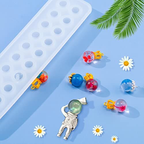 FineInno Moule en Résine Boule, Moule Silicone Sphère Resin Mold, Mould Epoxy de Cristal Ball pour la Fabrication de Bijoux, DIY Pendentif Bracelet Colliers