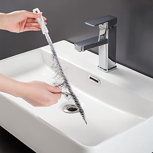 KEYRI 2 Pièces Brosse de Nettoyage de Drain D'égout, Flexible 45cm évier Brosse de Nettoyage pour Débouchage de Canalisation et Les Tuyaux, Vidange Drague Outil pour Salle de Bains Cuisine (2 Pièces)