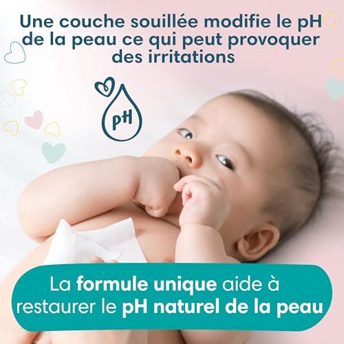 Pampers Sensitive, 1200 Lingettes pour Bébé (15x80), Sans Alcool ni Parfum, Certifié OEKO-TEX, Pour Une Toilette Douce Et Délicate