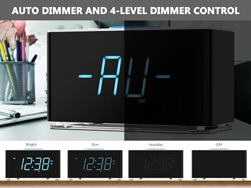Radio réveil avec Chargeur sans Fil 15W, APP contrôle, FM Radio, Bluetooth, Deux Ports de Charge, Double réveil, minuterie de Sommeil, Snooze, gradateur Manuel Automatique iTOMA 207A