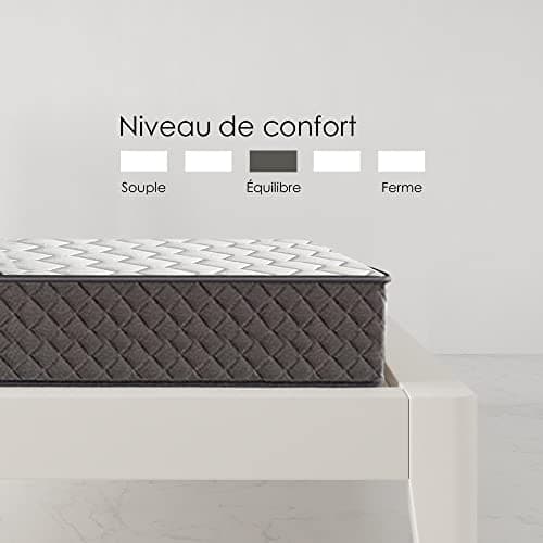 IZTOSS Matelas 140x190cm - Épaisseur 22cm - Luxe Matelas de Lit d'Adulte et d'enfant - Mousse à Mémoire - 7 Zones de Confort Mousse Mémoire Adaptative