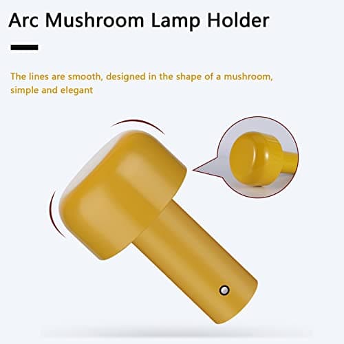 Lampe de table champignon, lampe de table sans fil, lampes de chevet à intensité variable, lampes de table tactiles LED, lampe de table rechargeable pour salon, chambre, bar, salle à manger, jaune