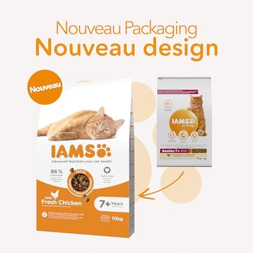 IAMS Croquettes Poulet Frais pour Chat Sénior 1.5 kg