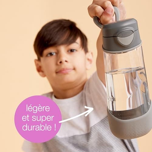 b.box Gourde Sport à Bec | Bouteille d'Eau à Préhension Facile et Couvercle Étanche | Design Moderne et Cool Adapté aux Enfants, Inclinez et Sirotez | 600 ml