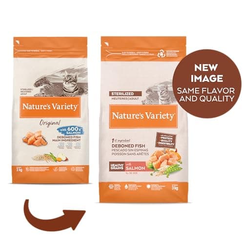 Nature's Variety Original - Croquettes pour Chats Adultes Stérilisés au Saumon sans arêtes - 3kg