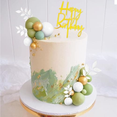 Cupcakes Toppers Balle, 50 PCS Décorations de Gâteau en Boule, Topper de Gâteau de Ballon, Mini Ballons Décoration de Gâteau, Decoration Gateau Anniversaire pour Mariages, Baby Showers (Vert)