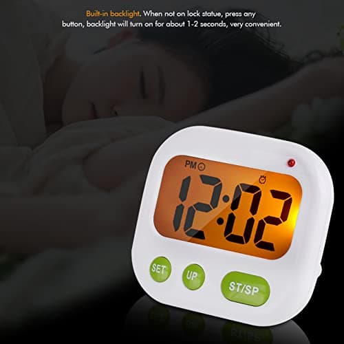 Garosa GLOGLOW Réveil Digital Alarme Horloge Numérique Musique/Vibration LCD numérique Réveil électronique Réveil réglable Volume Sommeil