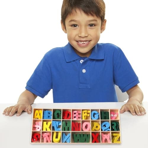Lot de 216 PCS Lettres et Chiffres en Bois,Lettres En Bois Ensemble - avec plateau de rangement,Pour Travaux Manuels, Décoration de La Maison et Enseignement Pour Enfants