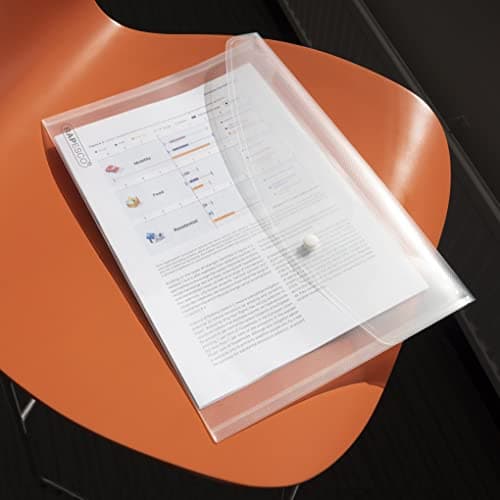 Rapesco 0695 Pochette à Bouton Pression, A4+ / Papier Ministre, Transparent, Lot de 5