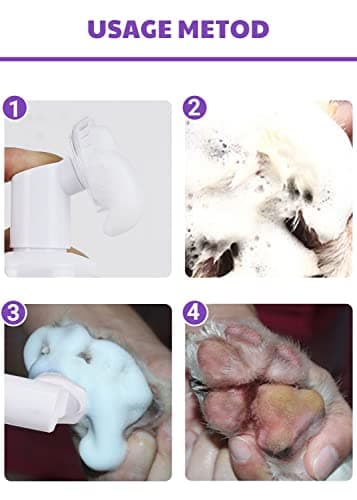 GJYC PET Mousse Nettoyante sans Rinçage pour Pattes - Nettoyant sans Eau avec Brosse en Silicone Améliorée pour Chiens et Chats