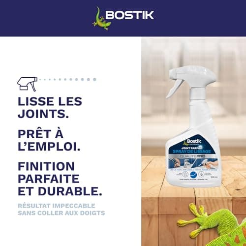Bostik Spray de Lissage Joint Parfait – Facilite le Lissage de vos Joints d'Étanchéité – Pour Joints Silicone, Hybride et Polyuréthane – Transparent – pH Neutre – Non Agressif – 200 ml