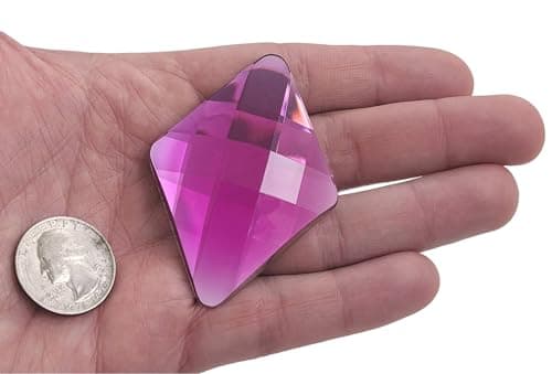 Allstarco Lot de 2 grands strass en acrylique à dos plat pour loisirs créatifs et décoration - 67 x 48 mm (rose fuchsia H108)