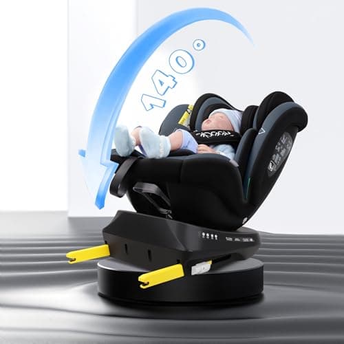 Reecle i-Size Siège Auto 360 Pivotant ISOFIX 40-150 cm, de la naissance à 12 ans (0-36 kg), ECE R129