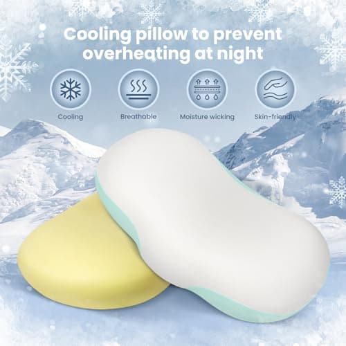 JINXIA Oreiller en Forme de Nuage en Mousse à Mémoire de Forme, Oreiller Cervical Orthopédique pour Douleurs aux épaules, Oreiller de Soutien du Cou pour Dormeurs sur Le Côté,Le Dos,Le Ventre