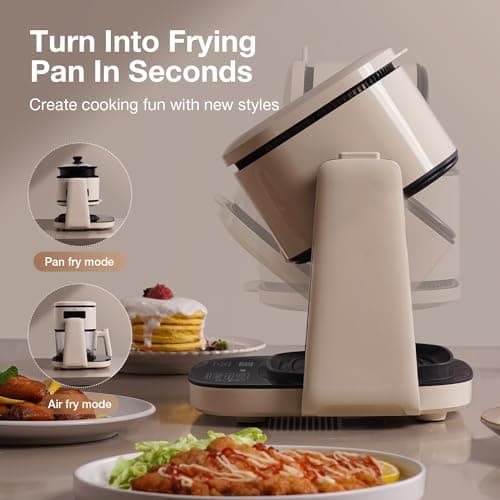 Jimmy Air Fryer et Poêle à Frire 2 en 1, Friteuse à air Transparente Fenêtre Visible 4L, écran Tactile, 8 Programmes de Cuisson, 1100W Friteuse sans Huile, Température et Durée Réglables, AF3