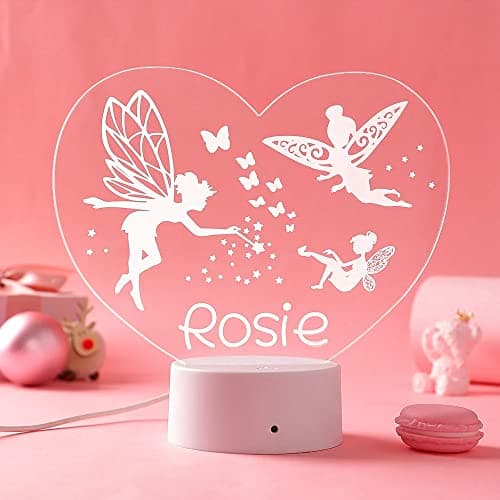 VEELU Veilleuse LED pour Bébé Lampe Personnalisée avec Prenom Cadeau de Baptême pour Garçon et Fille Cadeau Naissance Fille