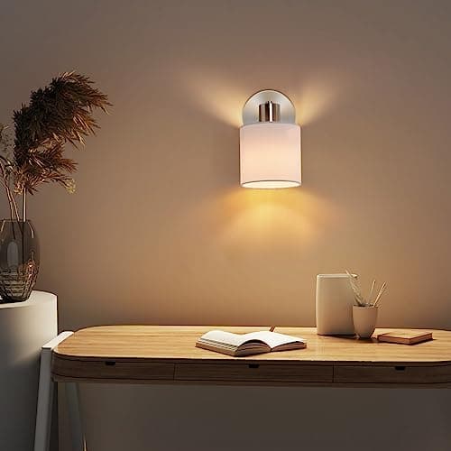 Glitzerlife Spots de Plafond Rails 1 Spot - Plafonnier Blanc Orientable Applique Murale Intérieure E14 Industriel Luminaire Chambre Salon Cuisine Salle à Manger Sans Ampoules