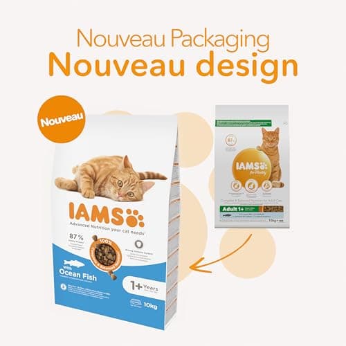 IAMS Croquette au Poisson pour Chat Adulte 10 kg
