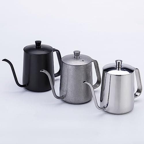 Cafetières col de cygne en acier inoxydable avec bec étroit (vintage, 350 ml)