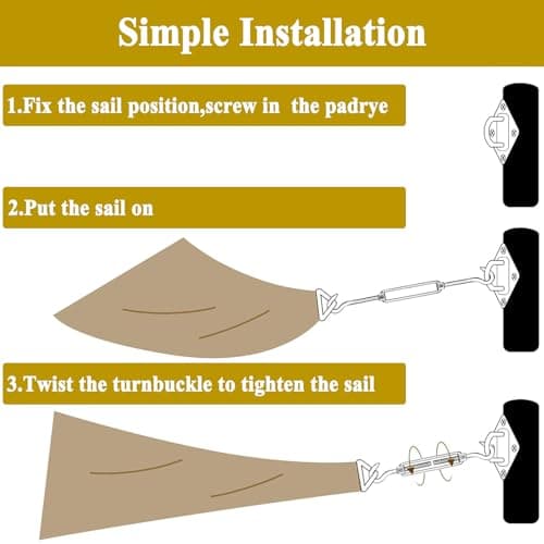 LPAOIS Kit de Fixation Voile d'ombrage,44Pcs Kit de Montage Fixations d'ombrage de Voile,Acier Inoxydable 304 Kit Accessoires de Fixation de matériel,Kit de Fixation pour Voile de Jardin pour Jardin