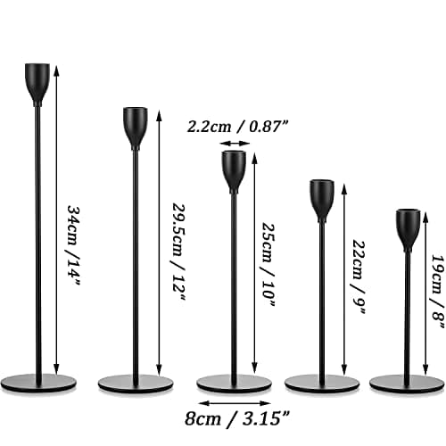 Chandelier Bougeoir Noir pour Bougies: Hewory 10pcs Chandelier Doré Centre de Table pour fête de Mariage, dîner, Accessoires décoratifs
