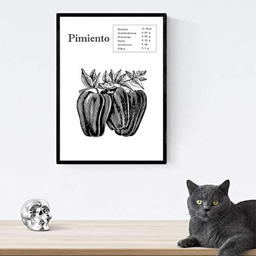 Nacnic Poster Pimiento.Láminas de fruits et légumes. format A4