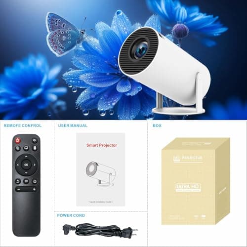 Mini Projecteur Portable 4K 1080P Full HD Compatible avec Android 11 et Netflix – WiFi 6, BT 5.0, Rotation à 180°, Petit Projecteur de Cinéma Maison avec Correction Automatique du Trapèze