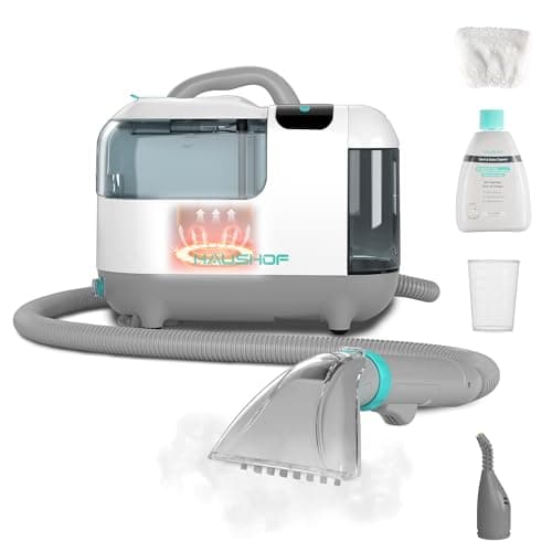 HAUSHOF StainZapper Vapo 3 en 1 Nettoyeur Vapeur de Tapis | Shampouineuse | Aspirateur Vapeur | Nettoyeur Profond, Désinfection | Pour Canapé Voiture et Tissus d'Ameublement | 1,8L+1,3L | 12KPa | 75dB