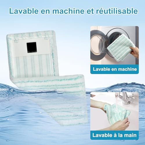 GFRED Lot de 4 Serpillères de Rechange en Microfibre Compatibles avec Leifheit Clean Twist M Ergo Micro Duo Housses de Rechange Serpillère Humide et Sec Convient à Tous Les Types de Sols