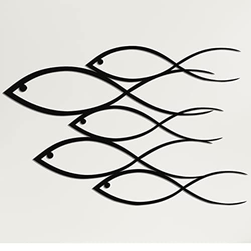 DEKADRON Décoration murale en métal, décoration en forme de poisson, décoration d'intérieur et d'extérieur (45 x 30 cm)